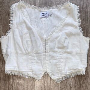 Princess Polly Ivory Lace Accent Blouse